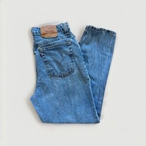 Vintage‎ Levis Mom Jeans 521 Womens 14 Petite Tapered Light Wash 32 x 28